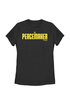 Women's Peacemaker Yellow Classic Logo Graphic Tee Black Small