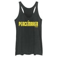 thumbnail image 1 of Women's Peacemaker Yellow Classic Logo Racerback Tank Top Black Heather X Small, 1 of 4
