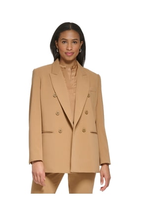 Women's Peak-Lapel Double-Breasted Jacket Pecan 2