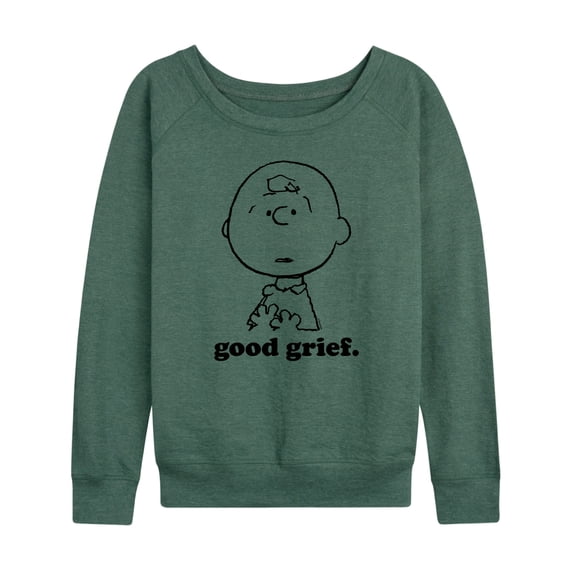 Peanuts - Good Grief Charlie Brown Face - Women's French Terry Long Sleeve Pullover