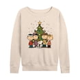 thumbnail image 1 of Women's Peanuts Christmas Group Lightweight French Terry Sweatshirt Color: Beige Size: SMALL, 1 of 2