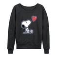 thumbnail image 1 of Peanuts - Snoopy Heart - Women's French Terry Long Sleeve Pullover, 1 of 6