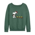 thumbnail image 1 of Peanuts - Christmas Snoopy & Woodstock - Women's French Terry Long Sleeve Pullover, 1 of 5