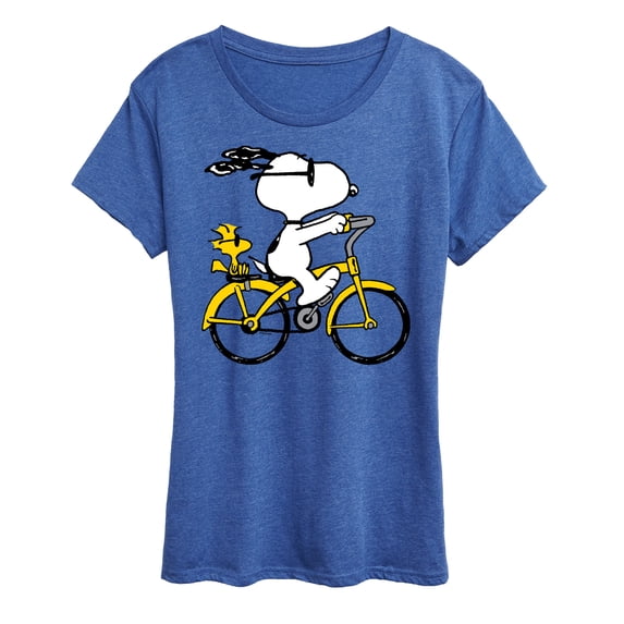 Peanuts - Snoopy and Woodstock Riding Bike - Women's Short Sleeve Graphic T-Shirt