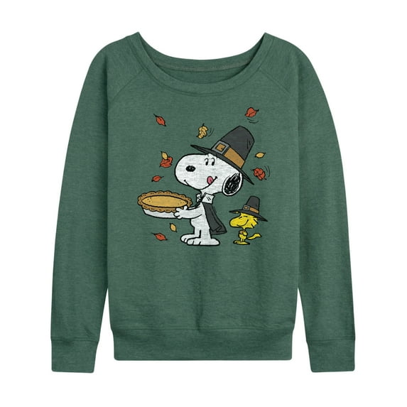 Peanuts - Thanksgiving Scene - Women's Lightweight French Terry Long Sleeve Shirt