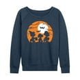 thumbnail image 1 of Women's Peanuts Trick Or Treat Lightweight French Terry Sweatshirt Color: Heather Blue Size: MEDIUM, 1 of 6