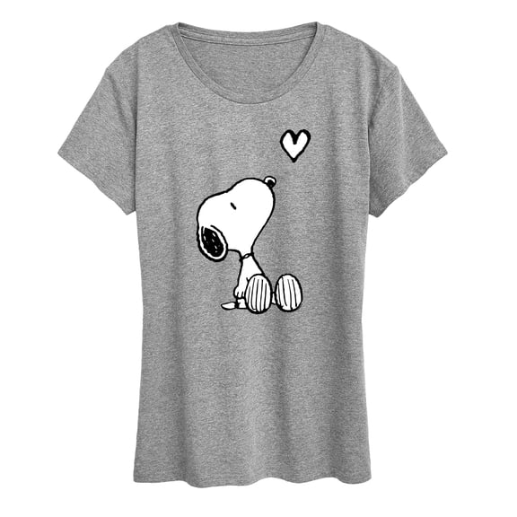 Peanuts - Snoopy White Heart - Women's Short Sleeve Graphic T-Shirt