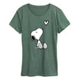 thumbnail image 1 of Peanuts - Snoopy White Heart - Women's Short Sleeve Graphic T-Shirt, 1 of 5