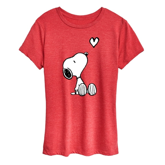 Peanuts - Snoopy White Heart - Women's Short Sleeve Graphic T-Shirt