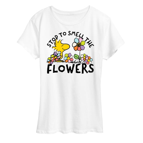 Peanuts - Stop and Smell the Flowers - Women's Short Sleeve Graphic T-Shirt