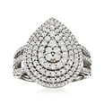 thumbnail image 1 of Women's Pear Shape Halo Engagememt Ring, Round Cut Diamond Pave Set Wedding Ring, 2.2 Ct Simulated Diamond Ring, 14k White Gold Plated, Promise Proposal Anniversary Ring For Her Special Occasion, 1 of 4