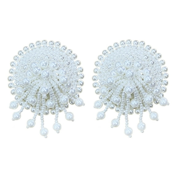 Women's Pearl Fringed Nipple Reusable Adhesive Silicone Pasties Raves Breast Stickys Bras Nipple