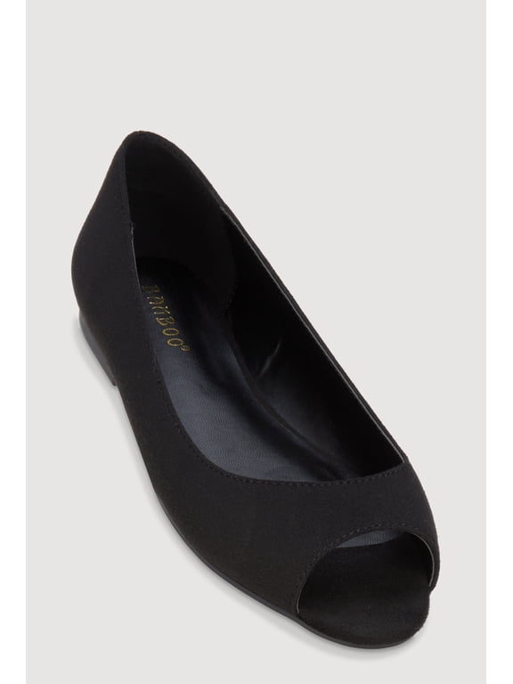 Women's Peep Toe Ballet Flats