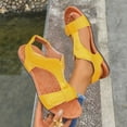 thumbnail image 1 of Women's Peep Toe Flat Sandals Slip On Arch Support Shoes Comfy Summer Casual Beach Walking Slide Sandals, 1 of 9