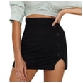 thumbnail image 1 of Women's Pencil Skirt High Waist Slim Solid Color Buttock Wrapping Skirt Bodycon Business Skirt Side Slit Hem Wyongtao Clearance Under $10.00, 1 of 3