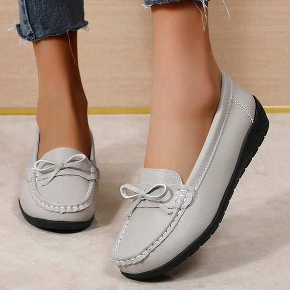 Women's Penny Loafers Driving Moccasins Slip On Boat Shoes Fashion Comfort Flats Shoes Loafers for Women Classic Leather Loafers Casual Slip-On Boat Shoes ComfortWalking Moccasins Soft Sole Shoes