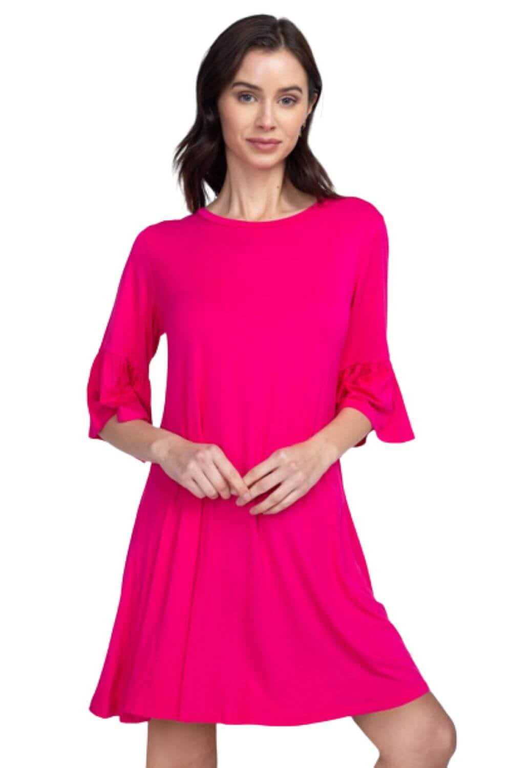 fuchsia peplum dress Kiss Me Fuchsia Peplum Mini Dress