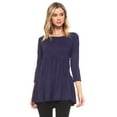 thumbnail image 1 of Women's Peplum Knit Top, NAVY BLUE, M, 1 of 4