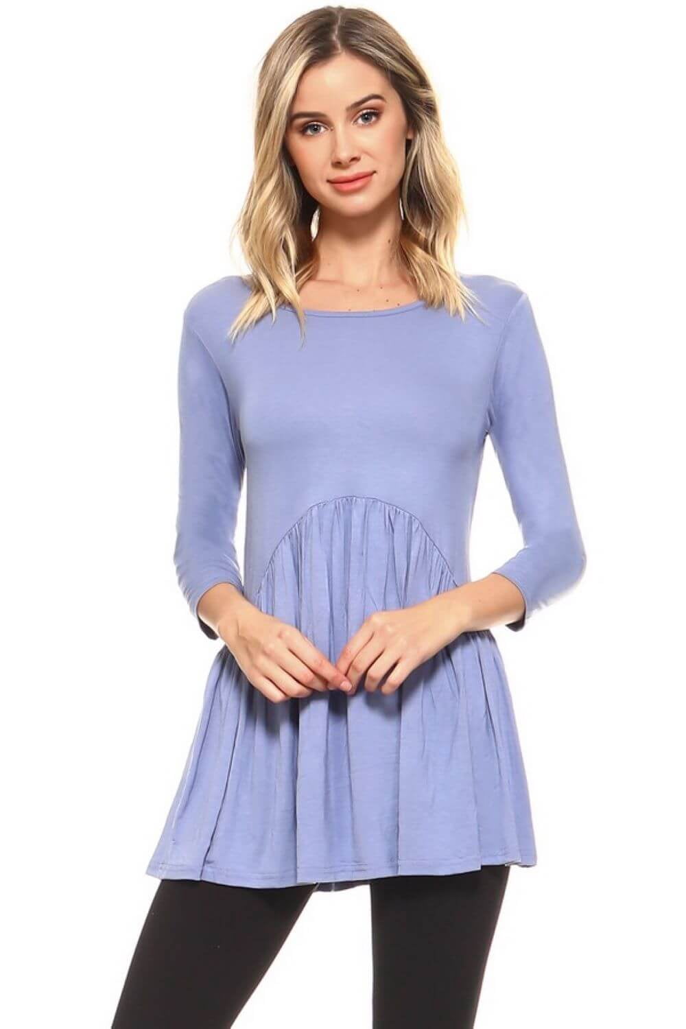 Women's Peplum Knit Top, SLATE BLUE, M - Walmart.com