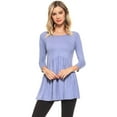 thumbnail image 1 of Women's Peplum Knit Top, SLATE BLUE, M, 1 of 4