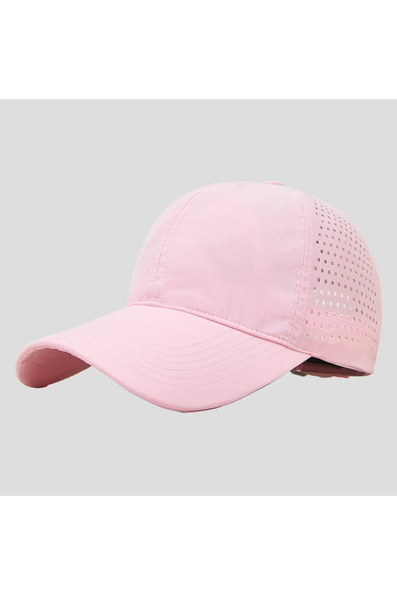 Women's Perforated Sports Baseball Cap Stylish Anti-UV Sun Protection Hat - Medium, Pink