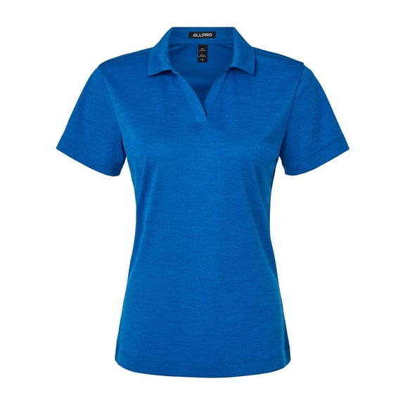 AllPro 4HM00L Women's Performance Mélange Polo-Royal Melange-XL