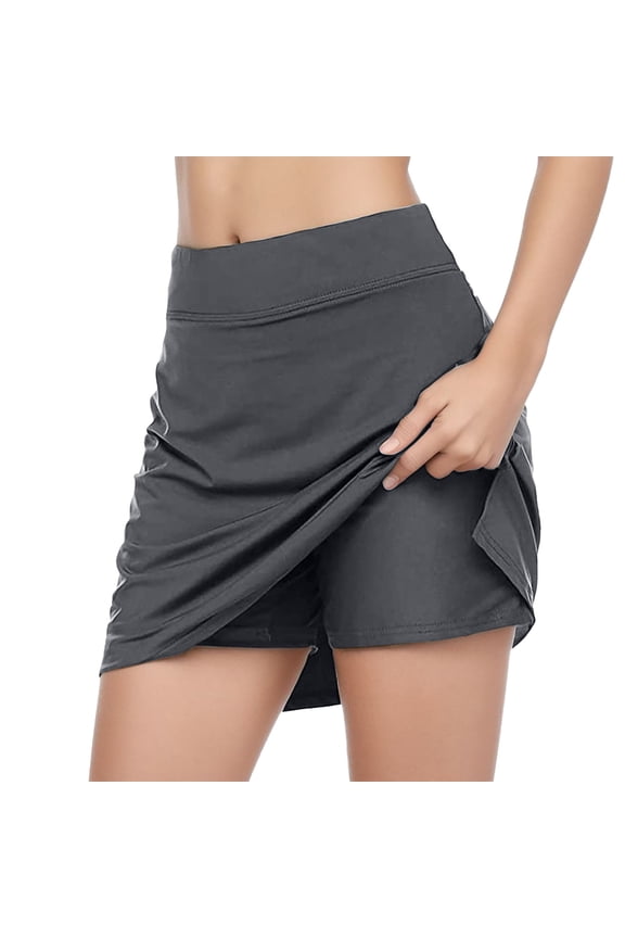 Women's Performance Tennis Skort - Lightweight Running Skirt with Inner Liner, Elastic Waist for Tennis/Workout/Outdoor Sports, Quick-Dry Polyester Fabric