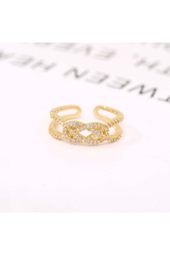 Women's Personalized Diamond-set Zircon Adjustable Ring