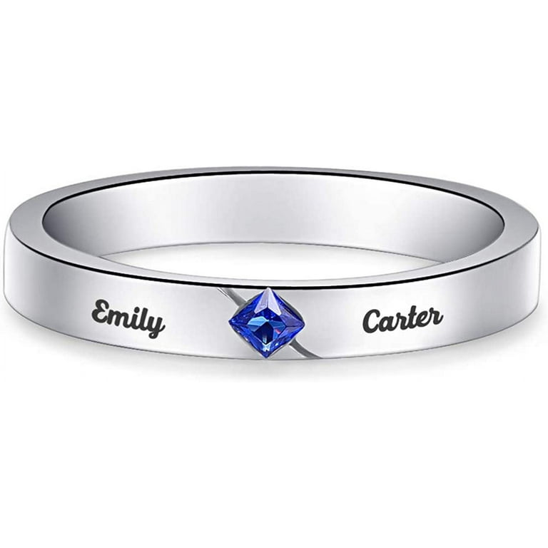 Birthstone rings with names best sale