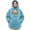 thumbnail image 1 of Women's Pet Dog Pouch Hoodie, Oversized Dog Carrier Sweatshirt with Large Pocket, Long Sleeve Dog Hoodie & Cozy Winter Clothes, 1 of 4