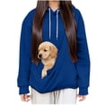 thumbnail image 1 of Women's Pet Pouch Hoodie Kangaroo Pocket Dog Cat Carrier Sweatshirt Long Sleeve Pullover Animal Holder, 1 of 5