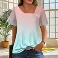 thumbnail image 1 of Women's Petal Sleeve Tops - Summer Trendy Button Blouse with Square Neck Design, Casual and Loose Fit, Limited Time Off, 1 of 6