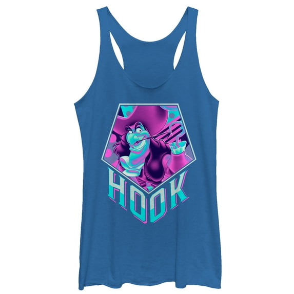 Women's Peter Pan 90's Hook Racerback Tank Top Royal Blue Heather Large