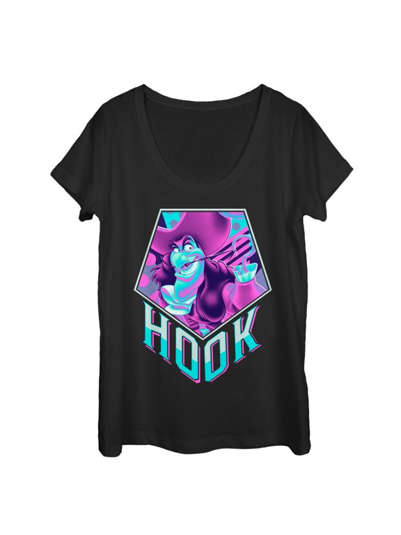 Women's Peter Pan 90's Hook Scoop Neck Black X Large
