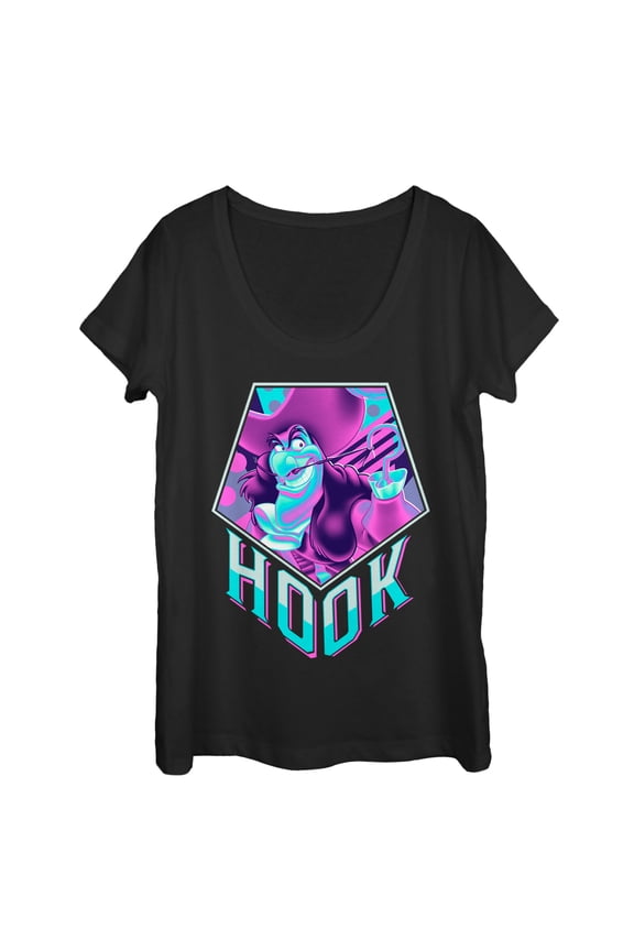 Women's Peter Pan 90's Hook Scoop Neck Black X Large