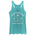 thumbnail image 1 of Women's Peter Pan Camp Neverland  Racerback Tank Top Tahiti Blue Small, 1 of 3