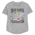 thumbnail image 1 of Women's Peter Pan Distressed Dear Santa I Can Explain Graphic Tee Athletic Heather Small, 1 of 3