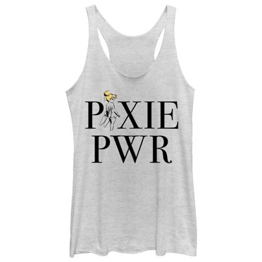 Women's Peter Pan Tinker Bell Pixie Power  Racerback Tank Top White Heather 2X Large