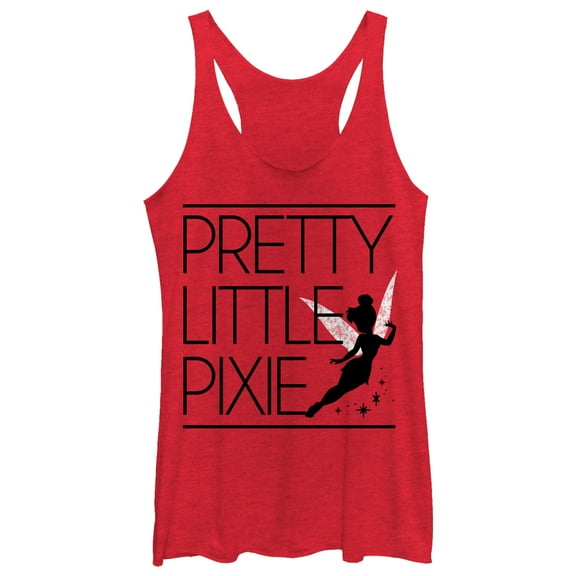 Women's Peter Pan Tinker Bell Pixie  Racerback Tank Top Red Heather 2X Large
