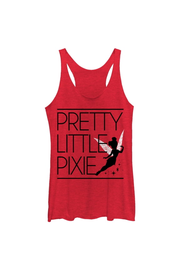 Women's Peter Pan Tinker Bell Pixie Racerback Tank Top Red Heather 2X Large