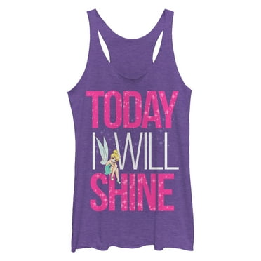 Women's Peter Pan Tinker Bell Shine  Racerback Tank Top Purple Heather X Large