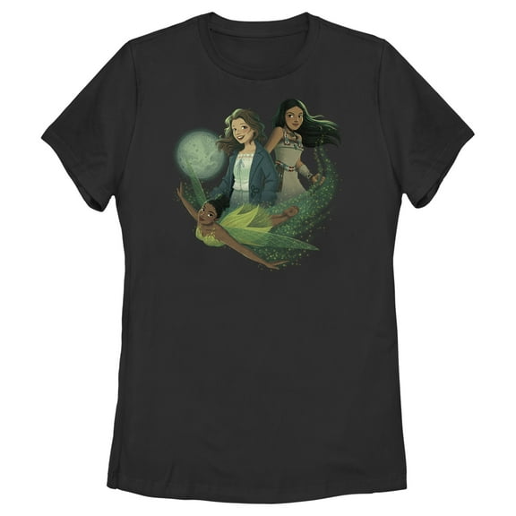 Women's Peter Pan & Wendy Girls Animated  Graphic Tee Black Medium