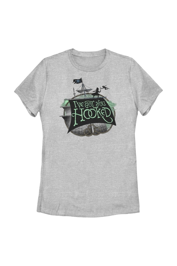 Women's Peter Pan & Wendy I've Got You Hooked Graphic Tee Athletic Heather 2X Large