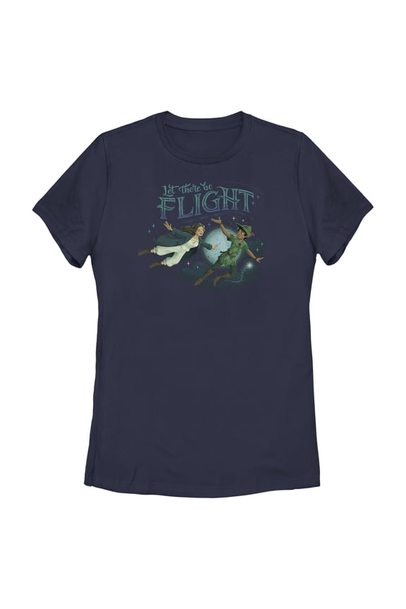 Women's Peter Pan & Wendy Let There be Flight Graphic Tee Navy Blue Small