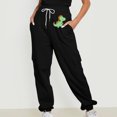 thumbnail image 1 of Women's Petite Athletic Pants with Side Pocket and Elastic Waist for Comfort Running and Active Wear, 1 of 8
