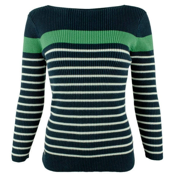 Women's Petite Cotton-Blend Boatneck Sweater-LN-PXS