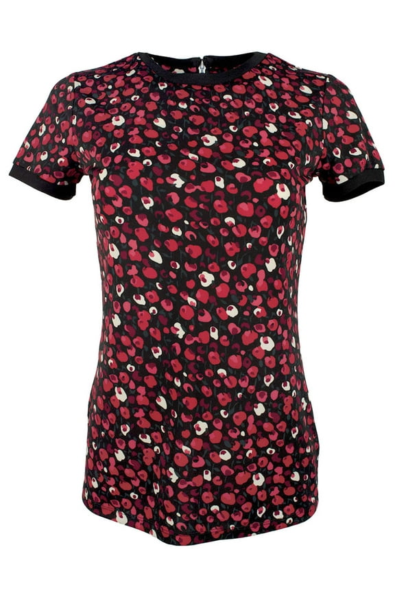 Women's Petite Floral Stretch Jersey Top-RM-PM