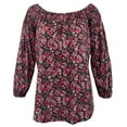 thumbnail image 1 of Women's Petite Flower Off The Shoulder Blouse Top, 1 of 4