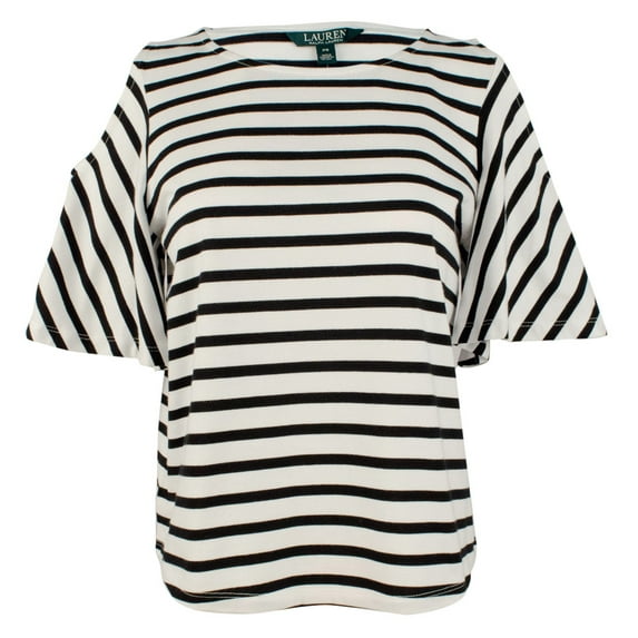 Women's Petite Jersey Cold-Shoulder Top-W-PM