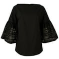 thumbnail image 1 of Women's Petite Laser-Cut Bell-Sleeve Top-PB-PS, 1 of 5